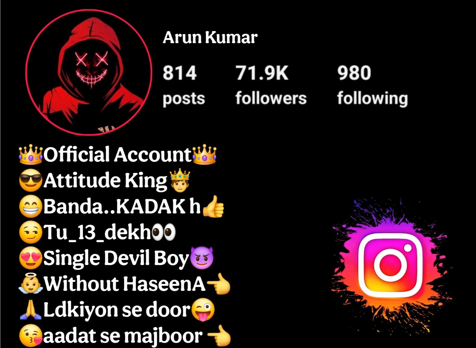 Devil Bio For Instagram